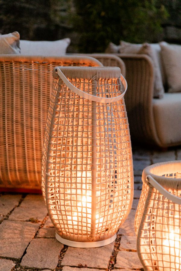 Outdoor-Laterne offwhite 65cm