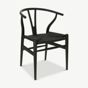 Wishbone Stuhl aus Holz schwarz