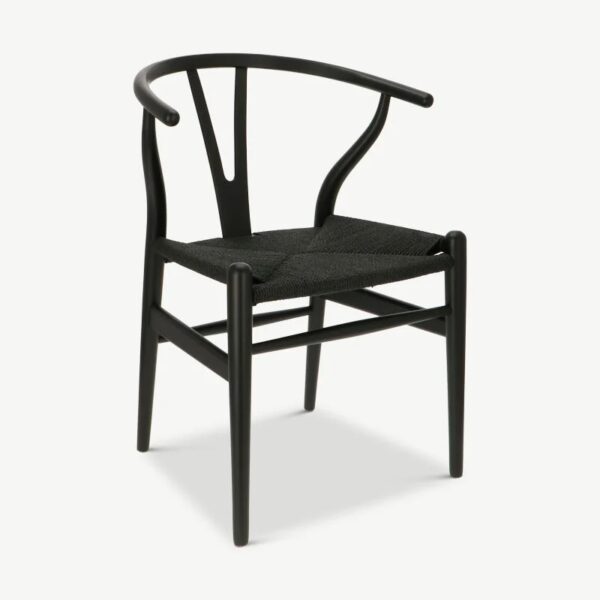 Wishbone Stuhl aus Holz schwarz