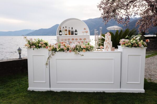 Bar Rückbuffet "round arch" für Gläser 120x210x42cm weiß – Bild 6
