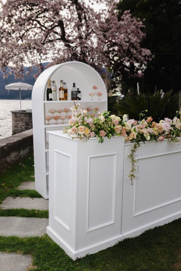 Bar Rückbuffet "round arch" für Gläser 120x210x42cm weiß – Bild 5