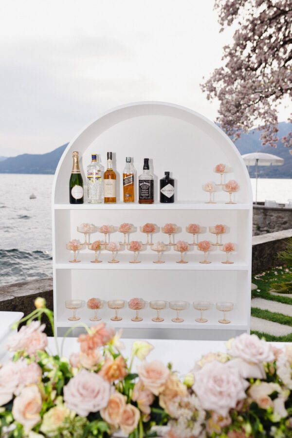 Bar Rückbuffet "round arch" für Gläser 120x210x42cm weiß – Bild 2