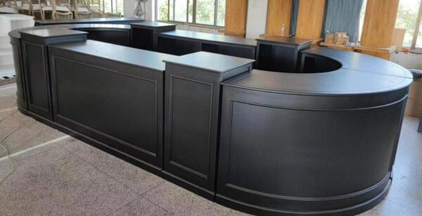 Mobile Bartheke schwarz rechteckig 183x60x106cm – Bild 6