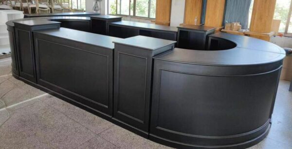 mobile Bartheke schwarz 1/4 curved 171x76x106cm – Bild 4