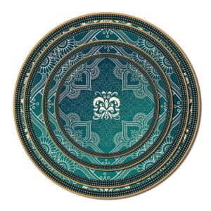 4tlg. Porzellan Teller-Set Oriental