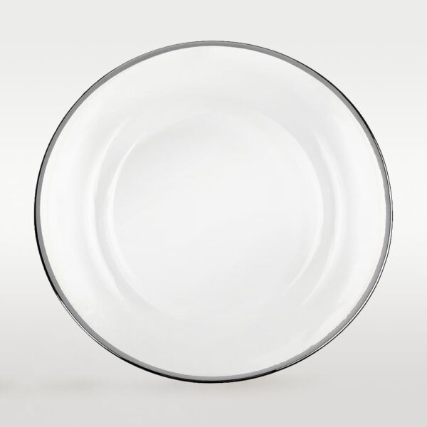 Platzteller Glas mit Silberrand klar