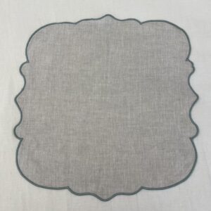 Leinenserviette Scalloped Grau