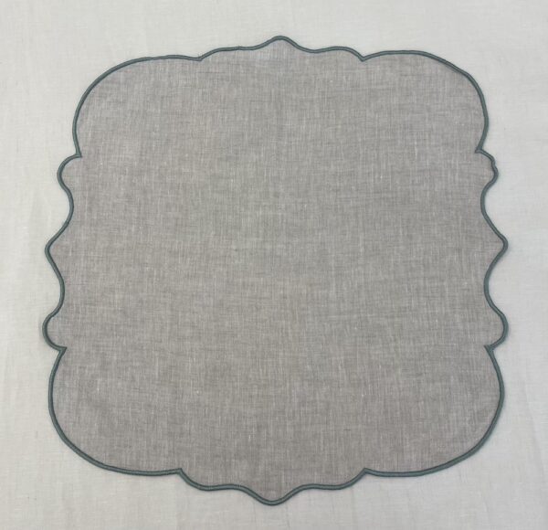 Leinenserviette Scalloped Grau