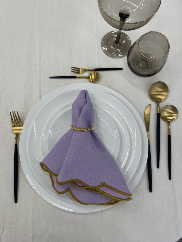 Leinenservietten Scalloped Flieder – Bild 2