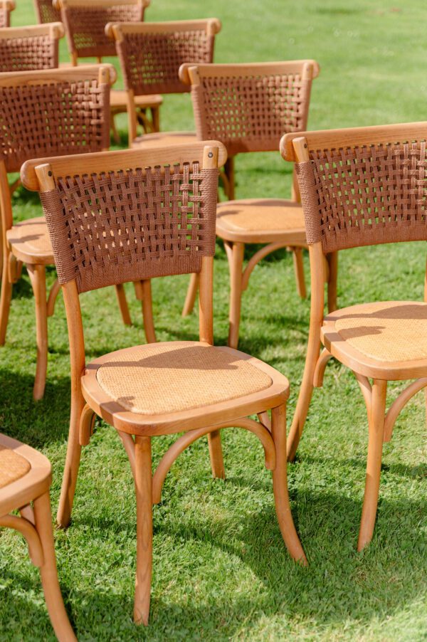 Rope Vintage Cross Back Chairs aus Holz