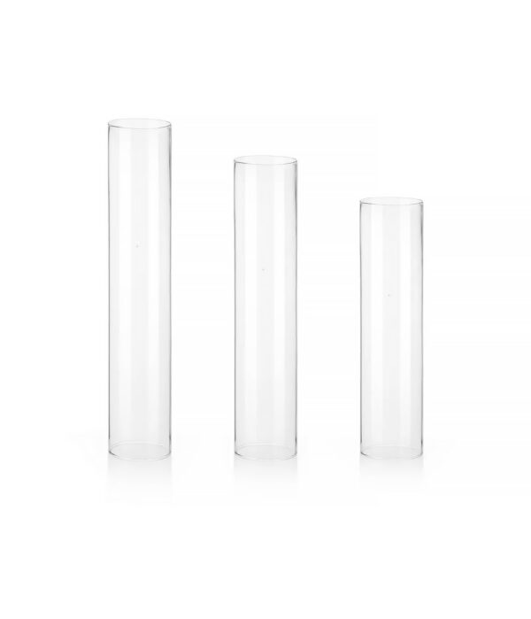 Hurricane Glaszylinder ohne Boden 3er Set: 7 x 50cm + 55cm + 60cm