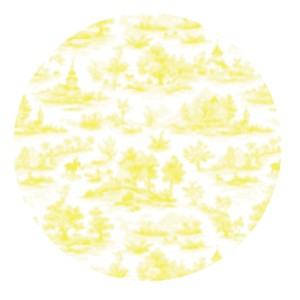 Runde Tischdecke toile de jouy gelb | ⌀ 330 cm