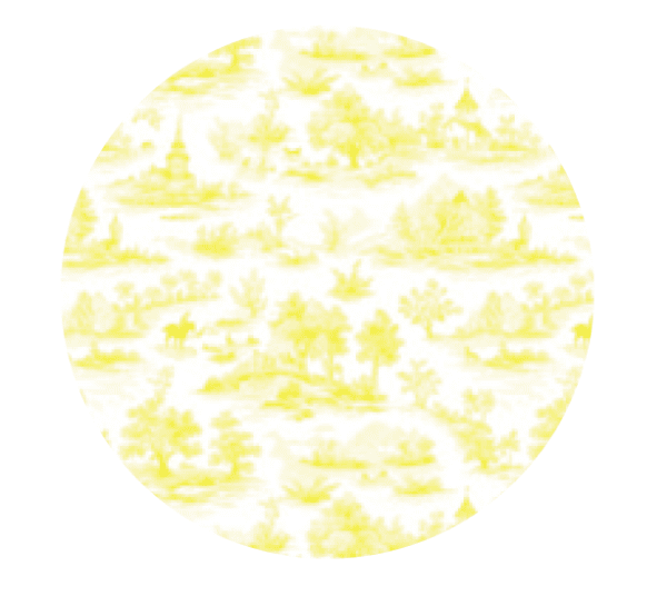 Runde Tischdecke toile de jouy gelb | ⌀ 330 cm
