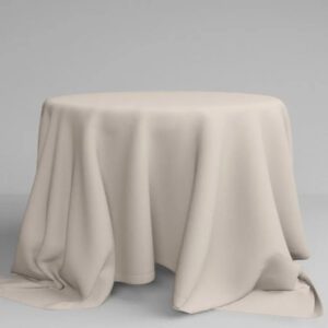 Runde Cocktailtischdecke in Buttercream für Stehtische  | ⌀ 330 cm