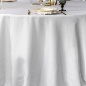 Runde Cocktailtischdecke in weiß für Stehtisch  | ⌀ 330 cm