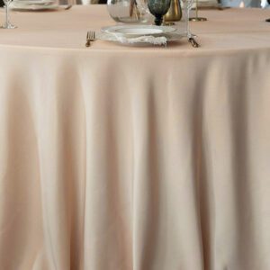 Runde Cocktailtischdecke in Latte Macchiato Beige  für Stehtische | ⌀ 330 cm