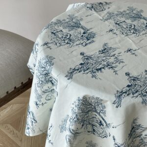 Runde Cocktailtischdecke toile de jouy für Stehtische | ⌀ 330 cm