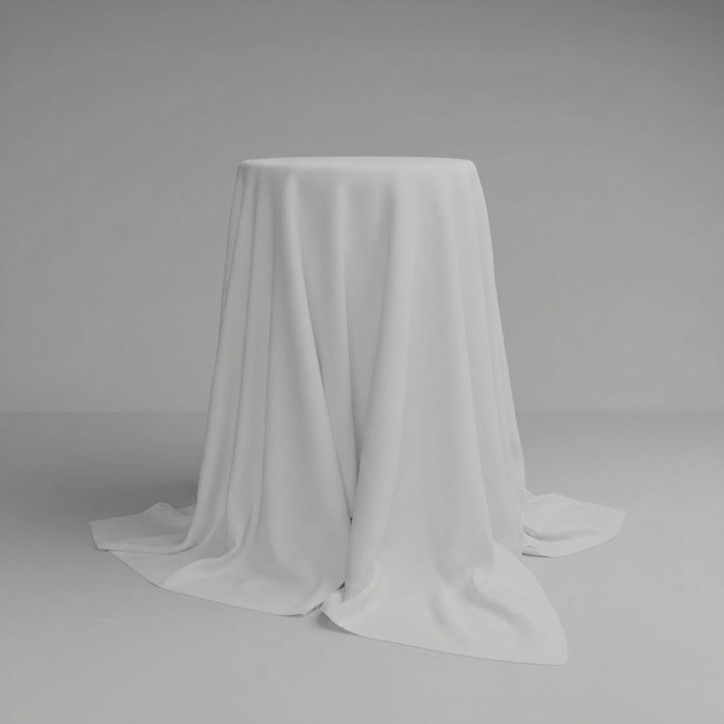 Runde Cocktailtischdecke in weiß für Stehtisch | ⌀ 330 cm