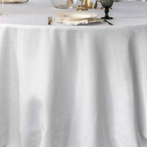 Runde Tischdecke in weiß  | ⌀ 360 cm
